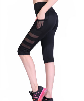 helisopus women in quick drying high waist pants pocket, elastic mesh sports leisure fitness that hot pants leggings
