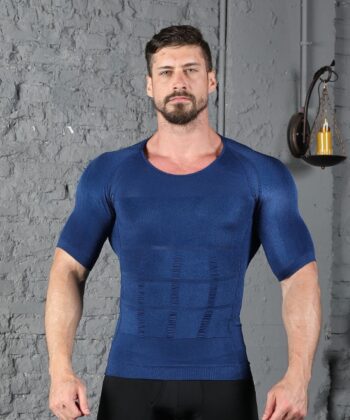 Male Chest Compression T Shirt Fitness Hero Belly Buster Slimming Tea