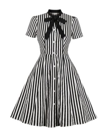 Striped button vintage dress